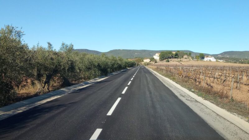 Reasfaltamento da estrada entre Guardiola e Vilobí