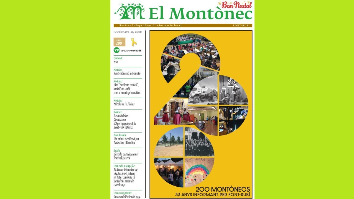 Revista Número 200 de Montònec. Mais de 33 anos reportando para Font-rubí