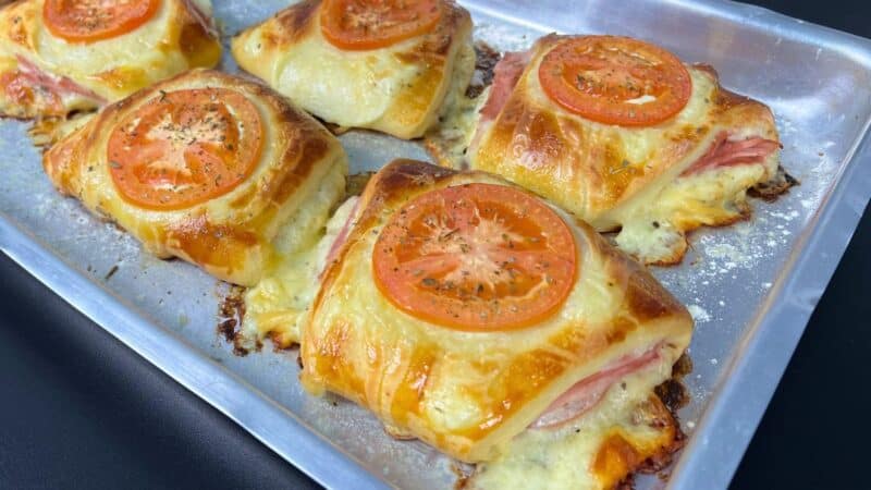 Salgado de Presunto, Queijo e Tomate — Super Macio e Perfeito Para Vender